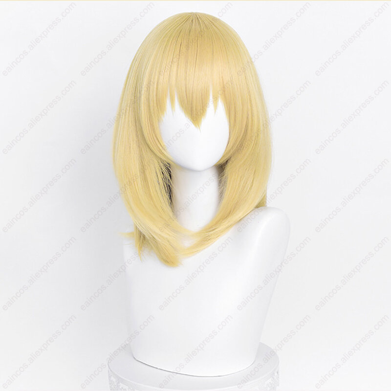 Howl Cosplay Wig 45cm Long Golden Wigs Heat Resistant Synthetic Hair Halloween Party