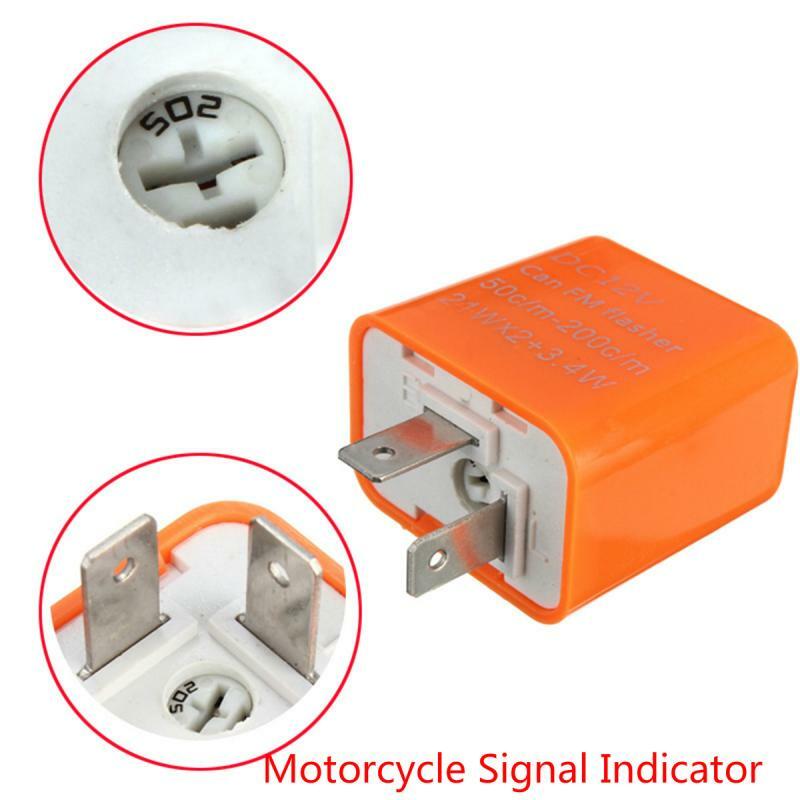 2 pinos led flasher relé 12v freqüência ajustável de sinais de volta blinker indicador relés para motocicleta moto acessórios