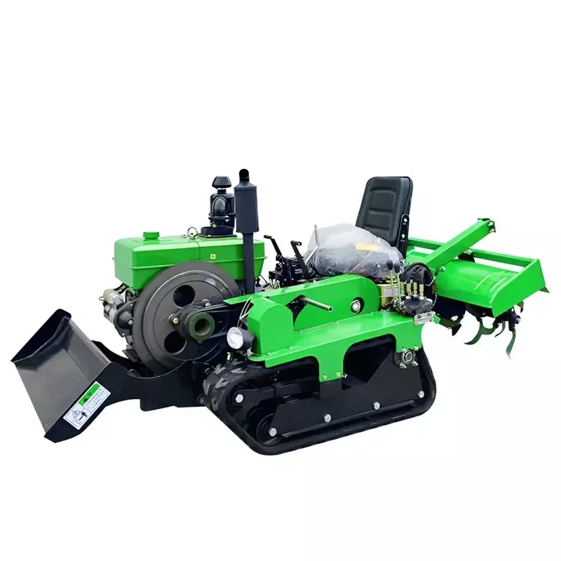 Mini cultivador compacto para jardín, Tractor sobre orugas, cultivador rotativo multifunción, 25/35HP