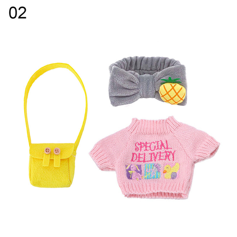 1ชุด Kawaii Mini สีเหลืองเป็ดของเล่นตุ๊กตาเสื้อผ้าอุปกรณ์เสริม30ซม.ตุ๊กตาน่ารักตุ๊กตาเสื้อผ้าสัตว์สาวของขวัญ DIY ตุ๊กตาของเล่นเด็ก