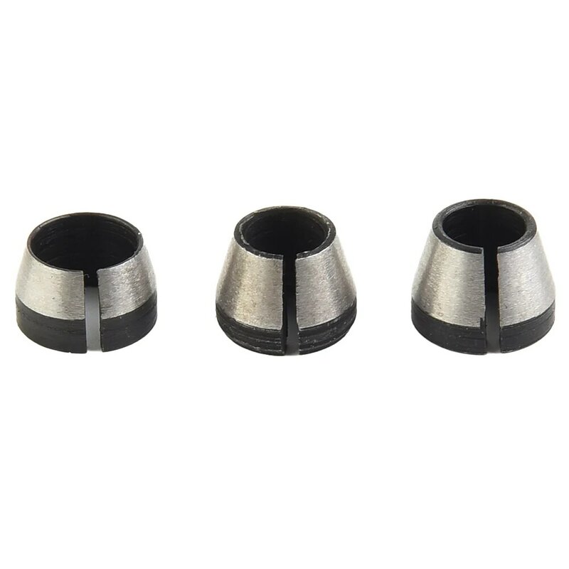 Power Tool Collet Chuck 3pcs 6mm 6.35mm 8mm Accessories Carbon Steel Collet Chuck Milling Cutter High Strength