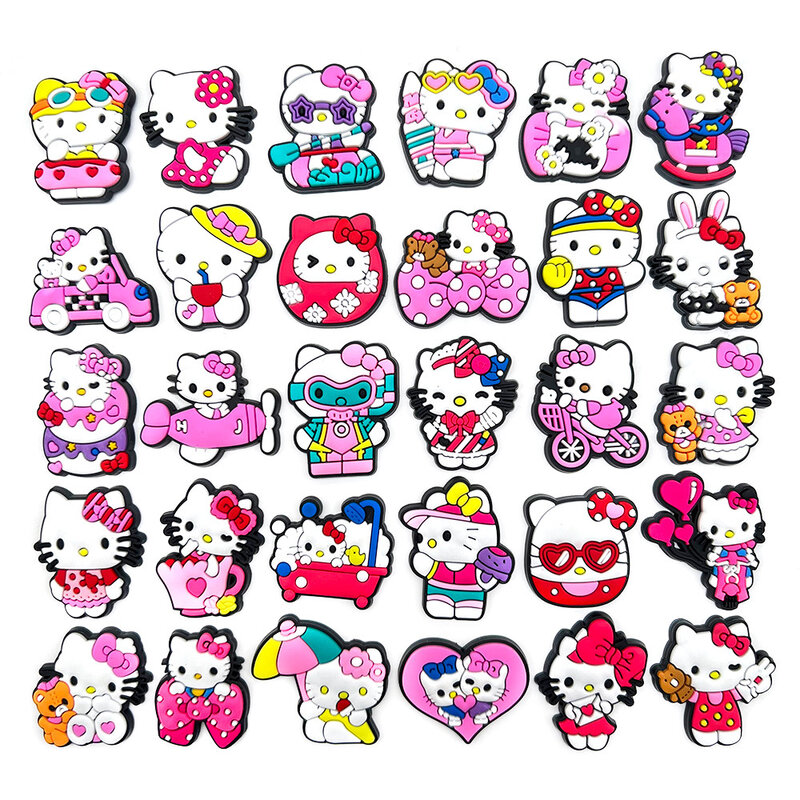 MINISO Hellokitty 1pcs cute Sanrio shoe Charms cartoon cat clogs Accessories for Sandals pins Decorate girls kids Birthday Gifts