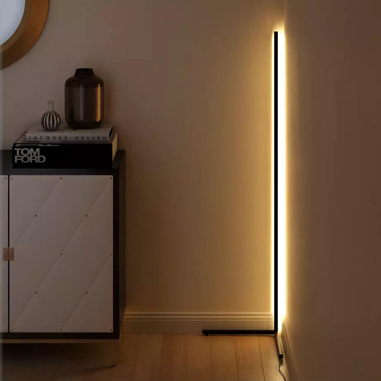 Diskon besar-besaran 2021 lampu lantai sudut Tripod Modern Minimal lampu berdiri kamar tidur lampu lantai LED RGB pintar