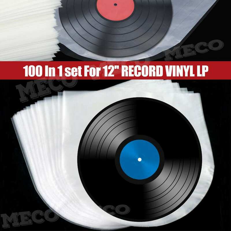100pcs 12" PE Vinyl disc Record LP LD Records Plastic Bags Anti-static Cd holder Sleeves Outer Inner Clear Cover Container