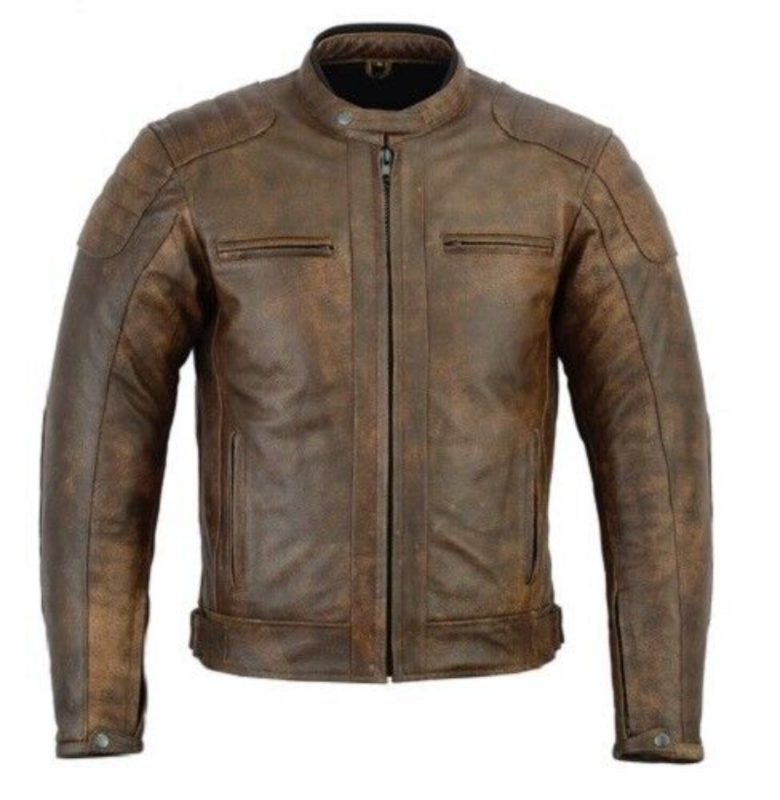 남성용 브라운 패션 가죽 오토바이 재킷, 유럽 및 미국 패션 트렌드