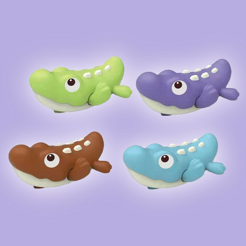 1PC Toddler Baby Bath Toy Cute Cartoon nuoto coccodrillo Clockwork Wagging Tail dispositivo rotante Beach Baby Bath Tub Wind Up Toy