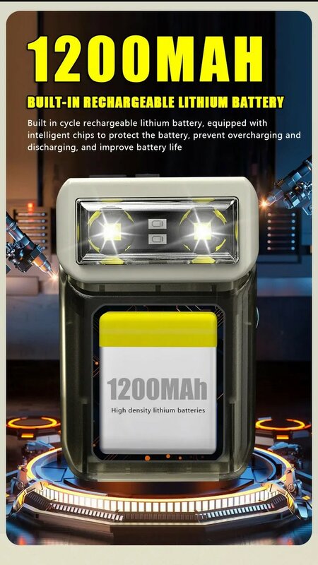 Portátil Tipo-C Lâmpada de carregamento, Lanterna LED D5, Cabeça de rotação com Magnético, Multifuncional Mini Chaveiro, Emergência EDC Luz