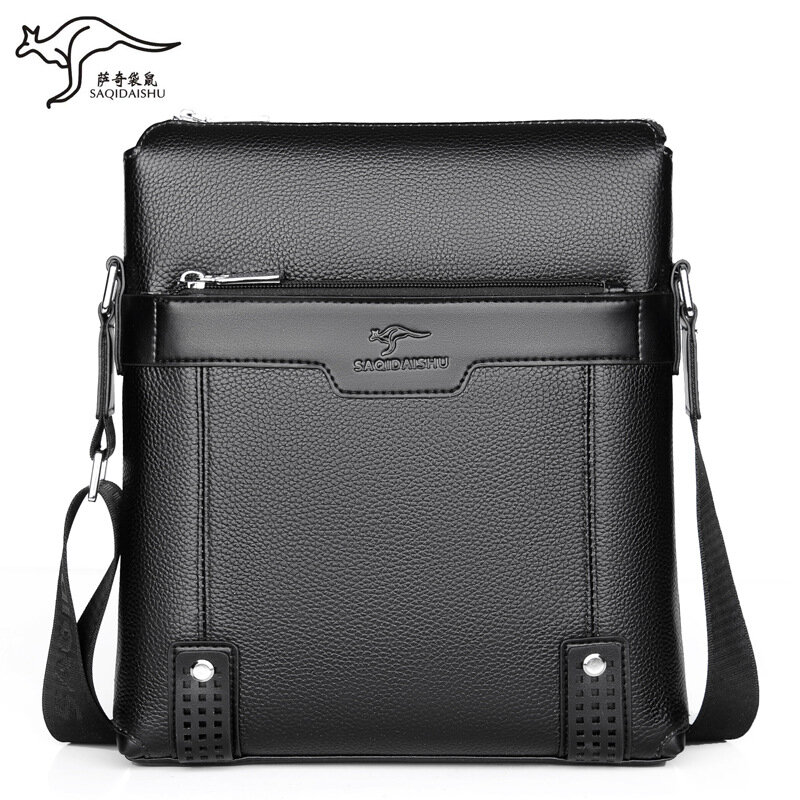 Men's Genuine Leather Shoulder Bag Head Layer Cowhide Crossbody Bag 9.7 Inch iPad Case Male Travel Bag Men Handbag
