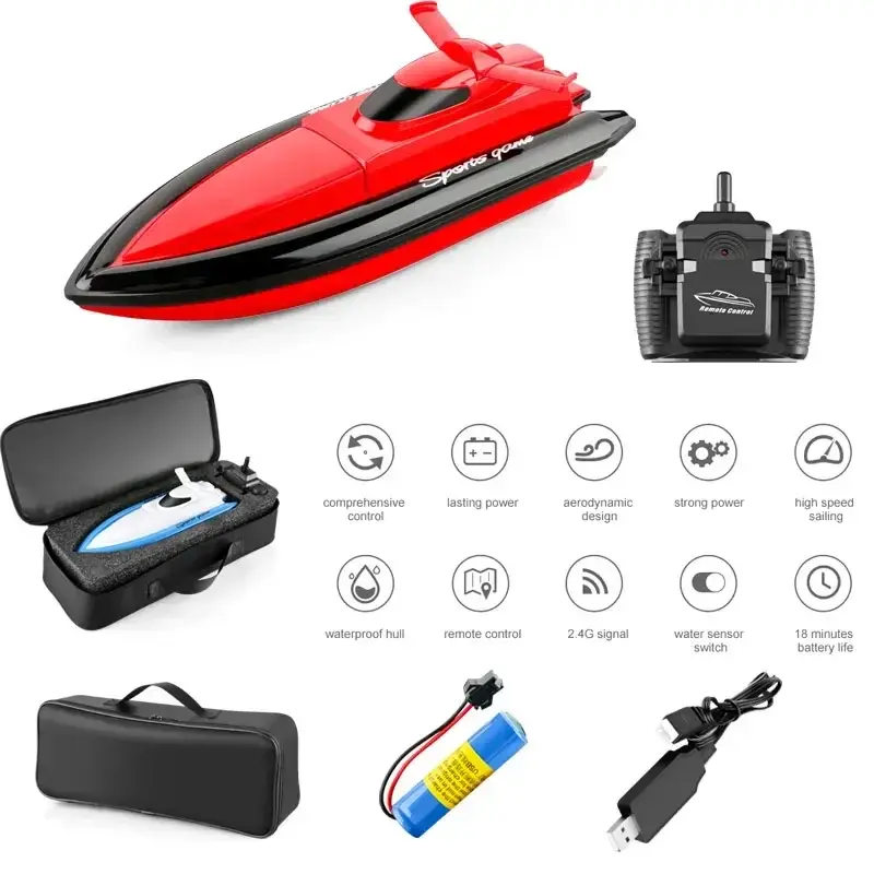 F1-リモコン付きボート,プール用の4チャンネルの高速リモコン,プラスチックとプラスチックの冒険