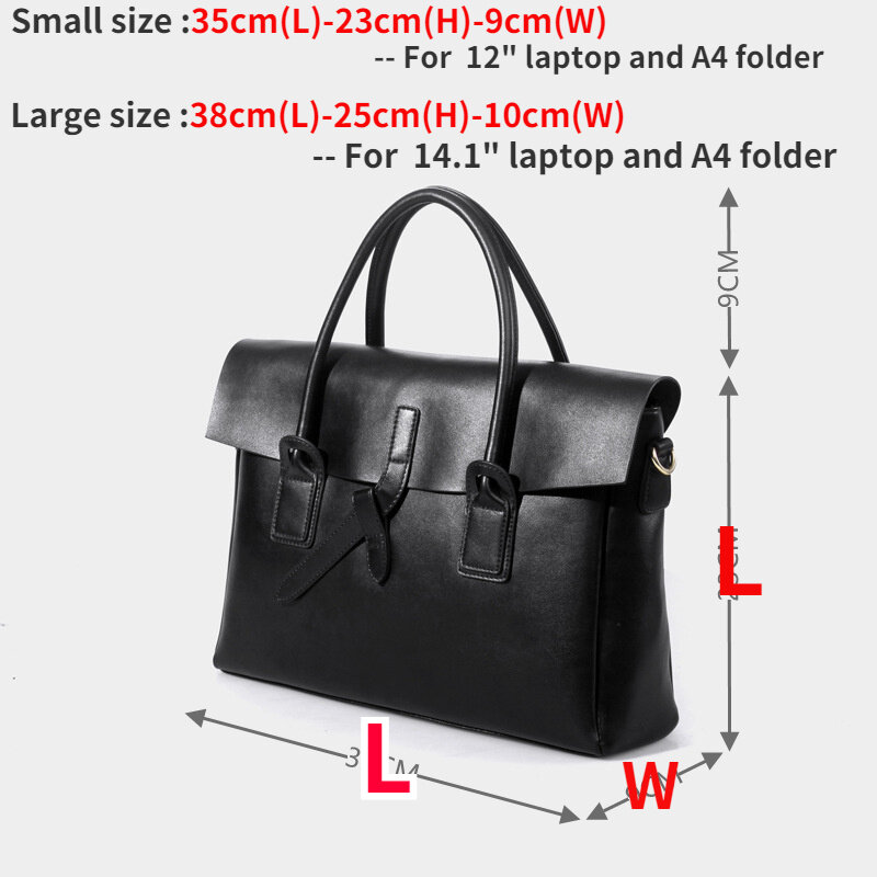 Новинка 2024, женский портфель из натуральной кожи, сумка для ноутбука, деловая офисная сумка на плечо, Модный женский портфель для ноутбука