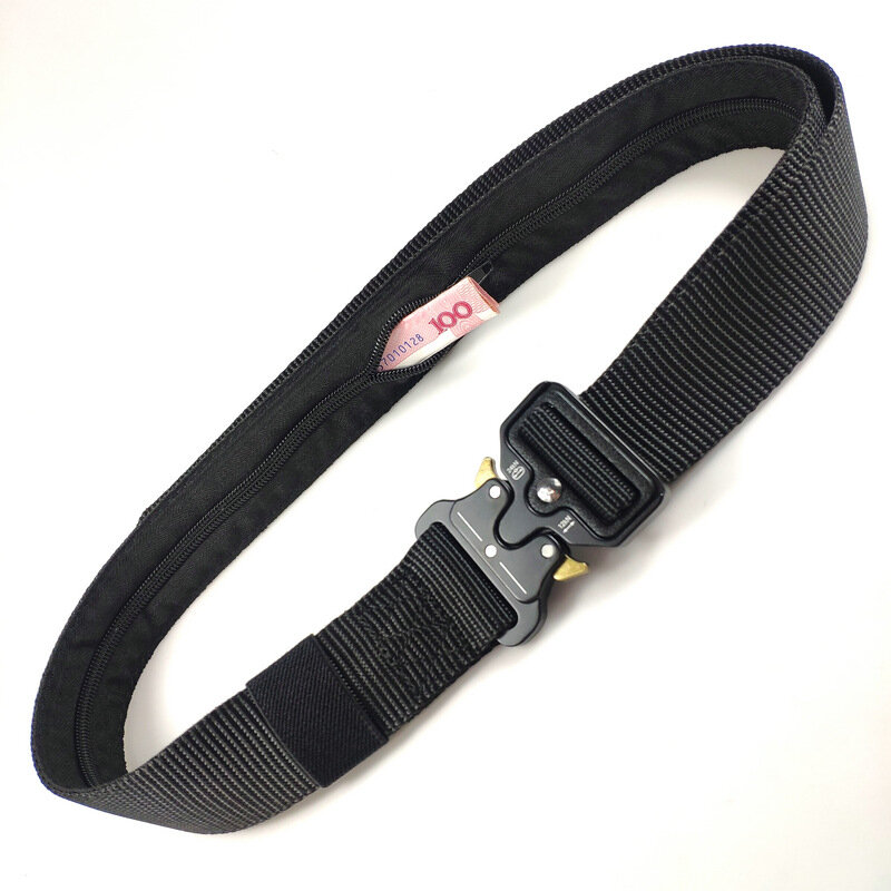 Cinturón antirrobo para hombre y mujer, bolsa de cintura oculta portátil, billetera de dinero, cinturón oculto secreto, 130cm