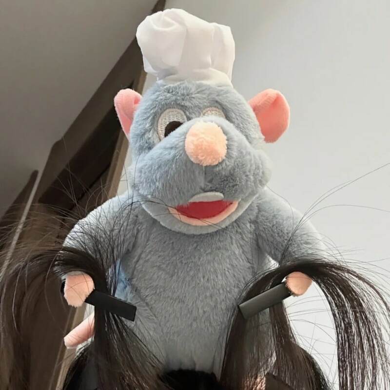 Disney Ratatouille opaska do włosów Kawaii kreskówka urocza pluszowa lalka opaska z szerokim rondem na włosy zdjęcie nakrycia głowy kreatywność dziewczyna prezent