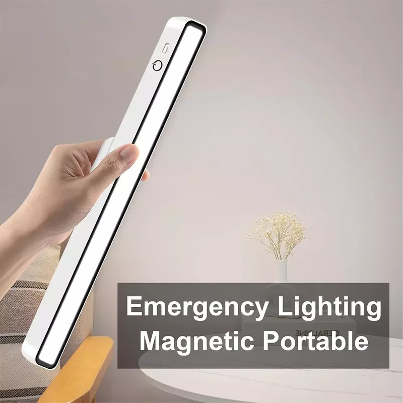 โคมไฟตั้งโต๊ะใต้ตู้ไฟหรี่แม่เหล็กชาร์จได้แบบพกพาโต๊ะเขียนหนังสือ LED USB สำหรับอ่านการแต่งหน้าห้องครัว