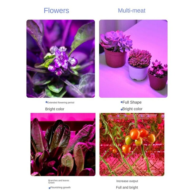 Фитолампа полного спектра для выращивания растений, светодиодная лампа USB для саженцев, гидропоники, цветов, тентов в помещении