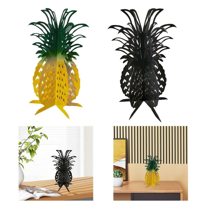 Pineapple Decorative Art Sculpture Artificial Iron Art Modern Pineapple Ornament Pineapple Statue for Office Desktop Showcase