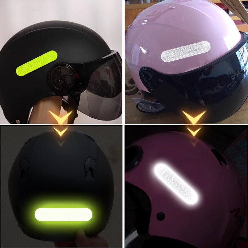 10-50pcs Motorcycle Helmet Reflective Strips Night Safety Driving Warning Sticker General Car Motorcycle Decorative Stickers