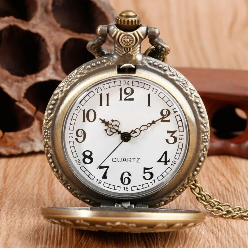 Nowość Retro alicja w krainie czarów z brązu kwarcowe zegarki kieszonkowe zegarki w stylu Vintage breloczek