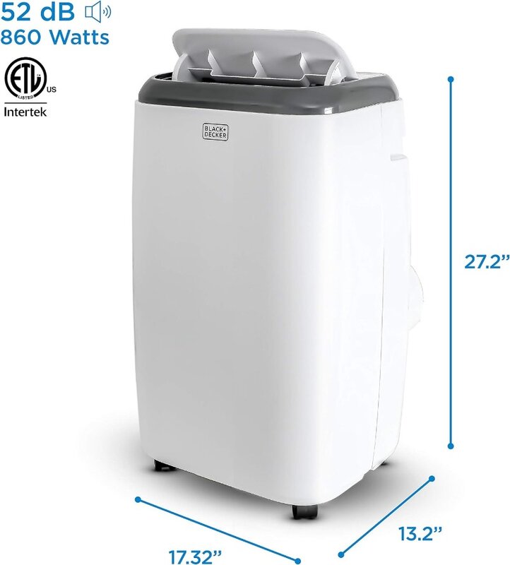 8,000 BTU Portable Air Conditioner with Remote Control, White