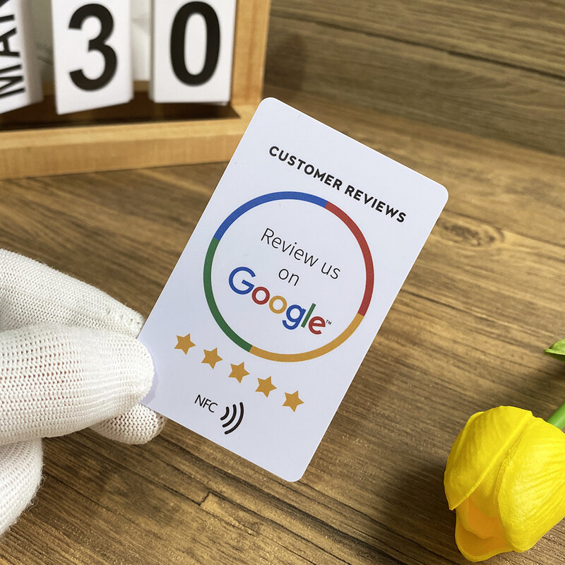 PVC Material Waterproof  Durable Google Review NFC Tap Cards Boost Your Reviews