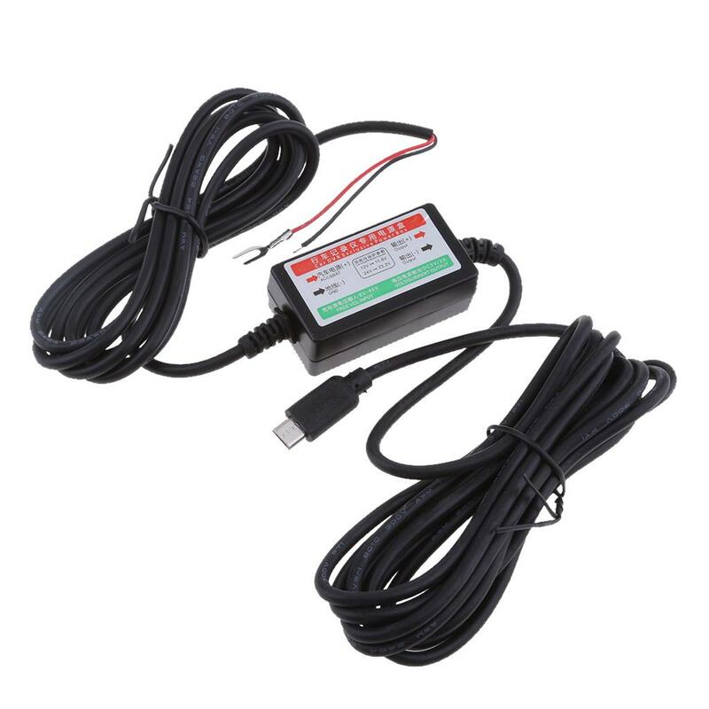 차량용 전원 충전기 마이크로 USB 와이어 케이블, 카메라 녹음기 DVR, DC 8-40V ~ 5V 3A