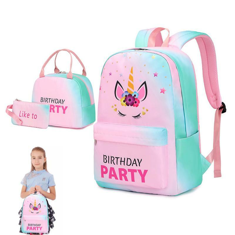 Школьные ранцы для девочек, детский рюкзак с принтом рогов и лошадей, водонепроницаемые сумки синего и розового цвета для девочек