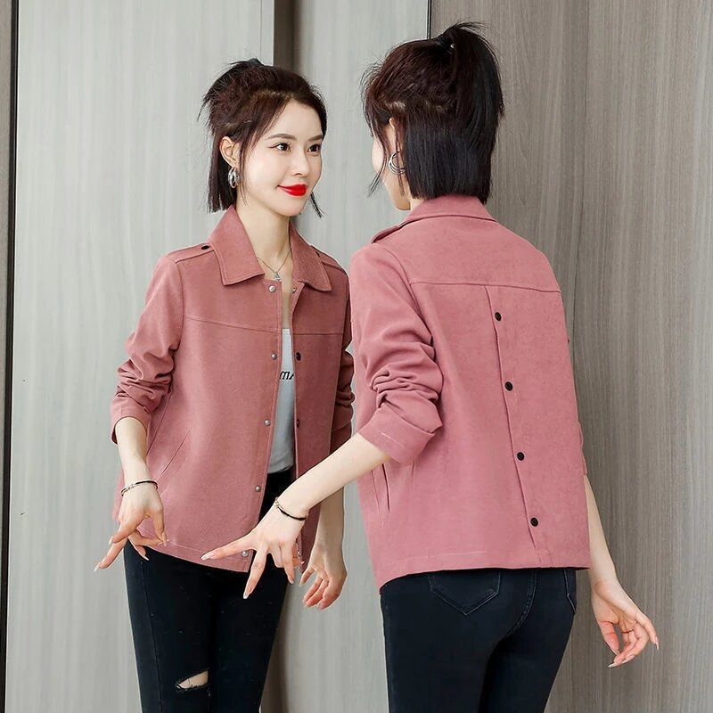 Spring Autumn New 2023 Women's Jackets Korean Fashion Short Slim Long Sleeve Ladies Windbreaker Basic Outerwear Female Top
