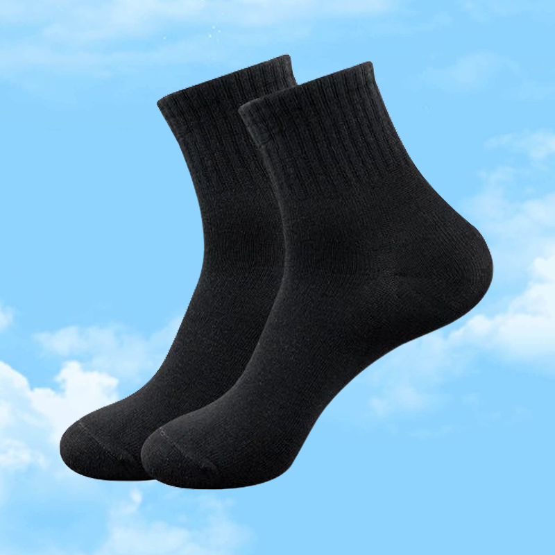 10Pcs/ Men's Socks Spring Summer Thin Breathable Soft Polyester Cotton Socks Black Casual Business Ankle Boat Socks Size EU38-45