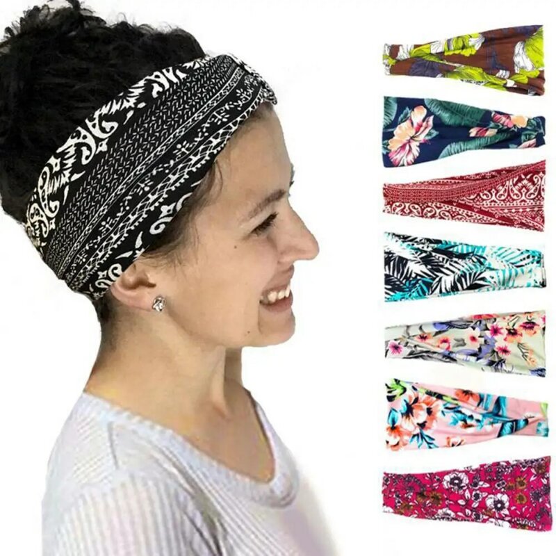 Women Yoga Headband Elastic Comfortable Fabric Yoga Sport Headwrap For Indoor Outdoor