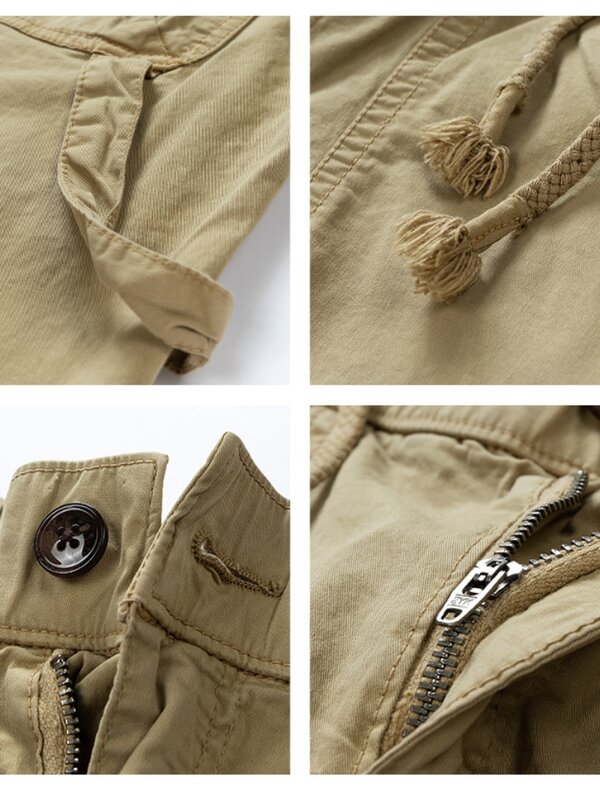 2023 New Cargo Pants Men Multi-Pockets Workwear Drawstring Casual Straight Pant Male Loose Cotton Baggy Trousers