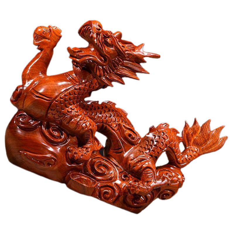 Drachens tatue Ornament Tierkreis Drachen Holz Handwerk Drachen Skulptur Tisch Regal Dekor