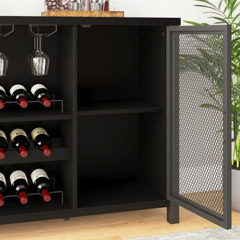 55 Zoll Minibar Möbel Bar für zu Hause Bauernhaus Weins chrank für zu Hause Wohnzimmer Esszimmer Wein regal Wand halterung Vitrinen Schrank