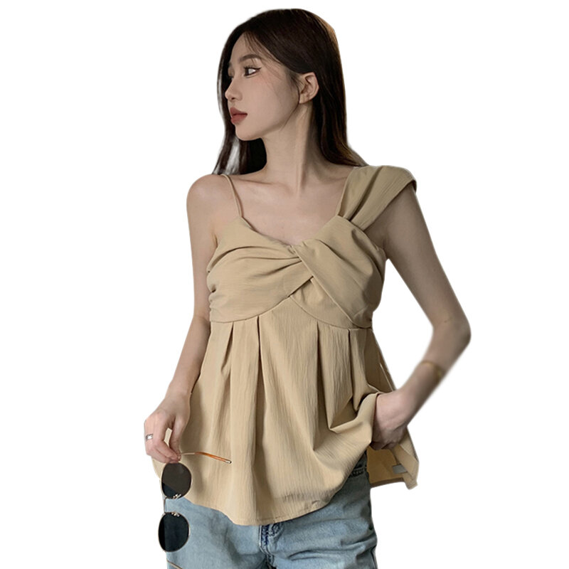 Women's Shirt Summer Casual Fashion Sleeveless Camisole Shirt Top Clothing