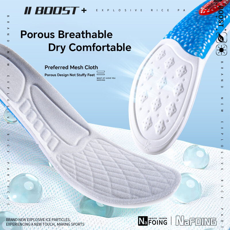 Nuove solette sportive per scarpe suola ammortizzante tripla ad alta elasticità Pad PU Memory Foam Air-cushion suole da ginnastica Super morbide