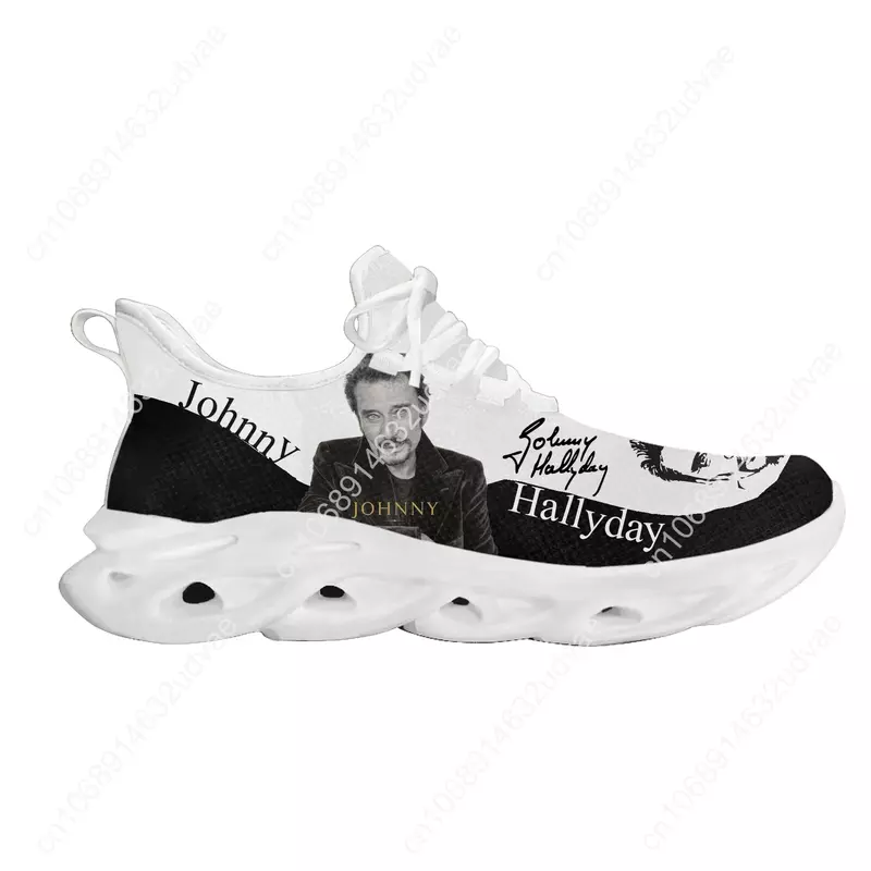 Johnny Hallyday Rock Singer Flats Sneakers, Chaussures de sport pour hommes et femmes, Chaussures de rencontre personnalisées, Bricolage sur mesure, Haute qualité