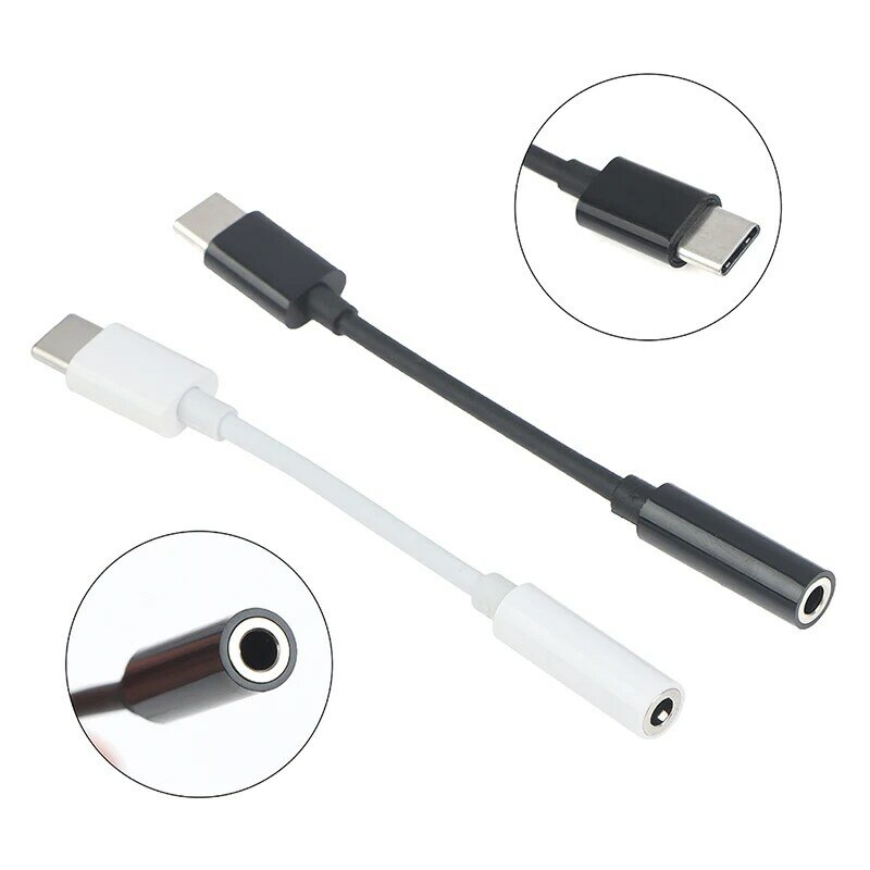 1pc Type-C to 3.5mm AUX Jack Earphone Audio Adapter Audio Splitter USB-C Converter Headphone Adaptor