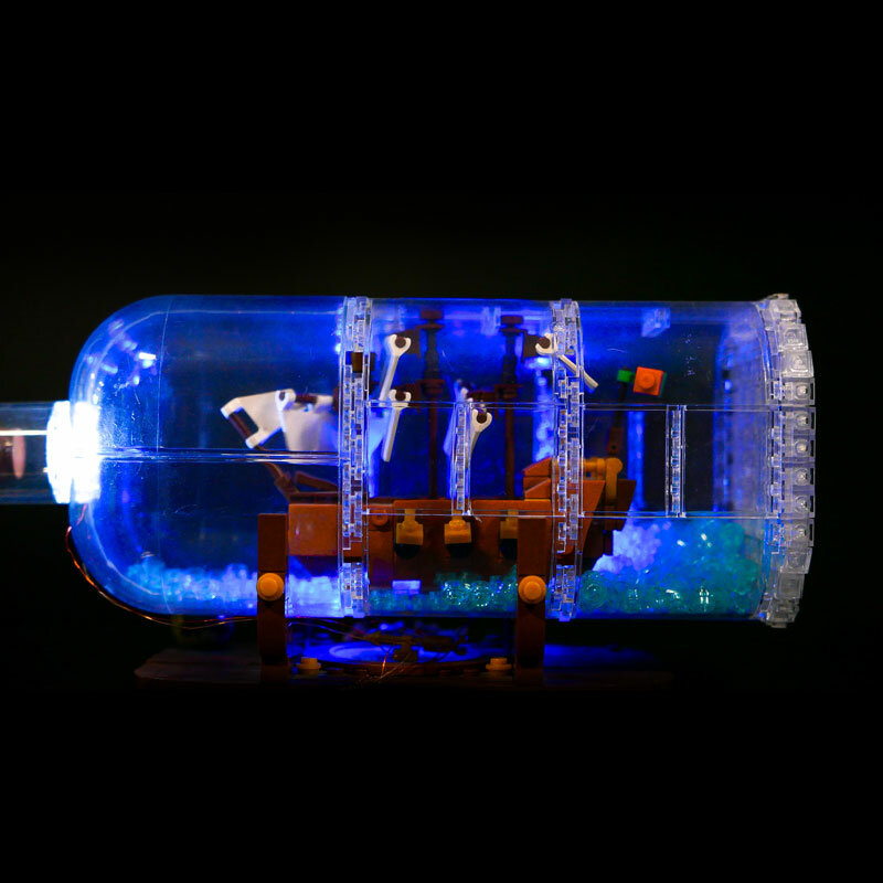 Kit de luz led conjunto para 21313 navio em uma garrafa blocos de construção tijolos (apenas luzes) não incluindo modelos diy brinquedos crianças acessórios