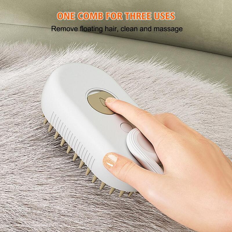 Portable Cat Steamy Brush Dog Massage Comb Electric Spray Cat Hair Brushes 3 in 1 Self Cleaning Cat Steamy Pet Brush