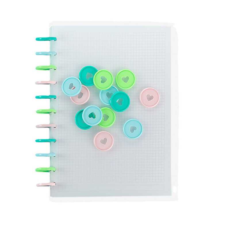 Disques de reliure en plastique 35mm, 100 pièces, coloré de haute qualité, pour anneaux, boutons, planificateur, accessoire de bricolage pour Scrapbook
