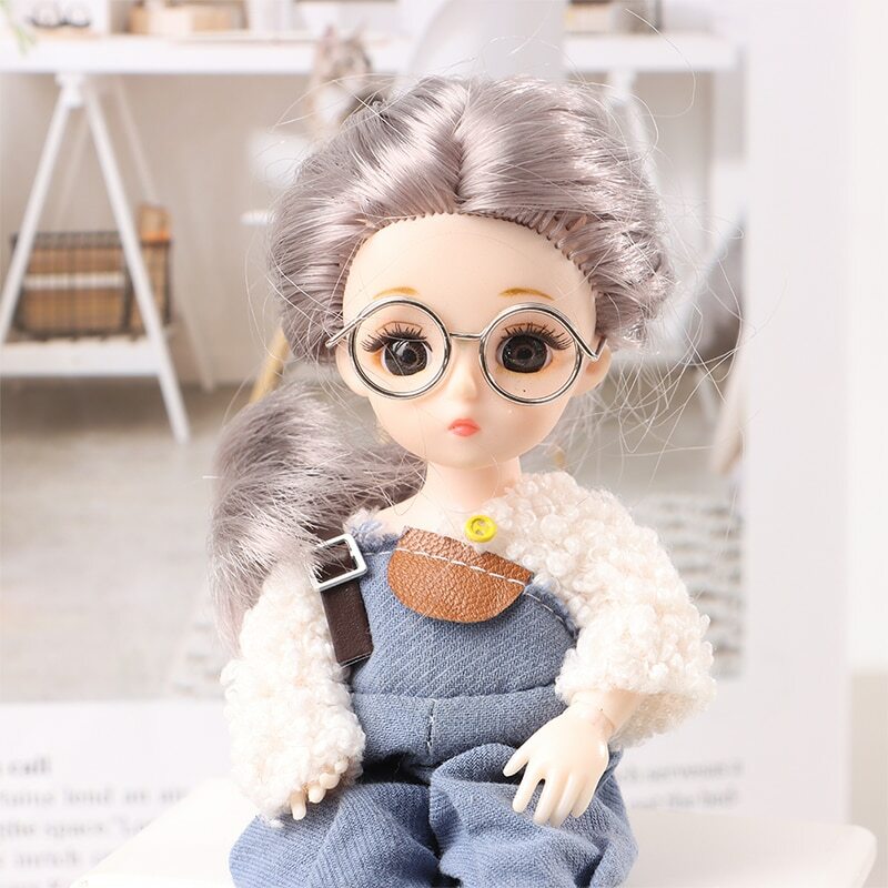 Mini poupée à la mode, cadre rond sans lentilles, rétro Cool, lunettes pour poupée 1/6 30cm, accessoires, nouveau, 2 pièces