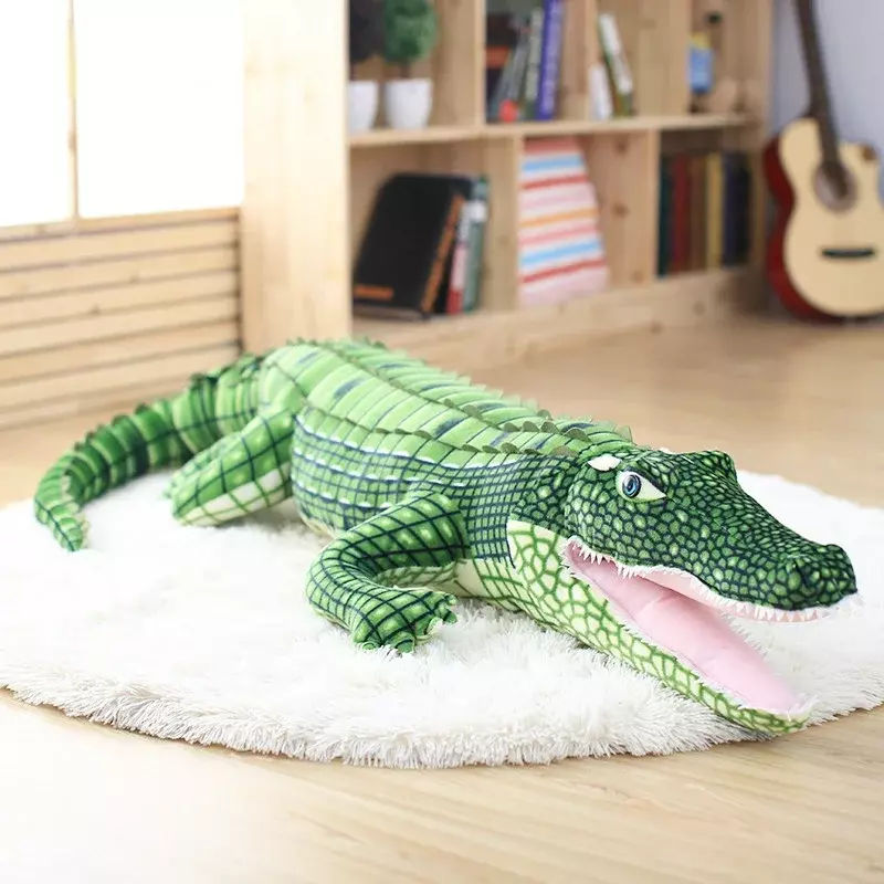 Almofada de pelúcia fofa para crianças, grande simulação crocodilo bonecas kawaii de pelúcia jacaré vida real brinquedo de pelúcia presente