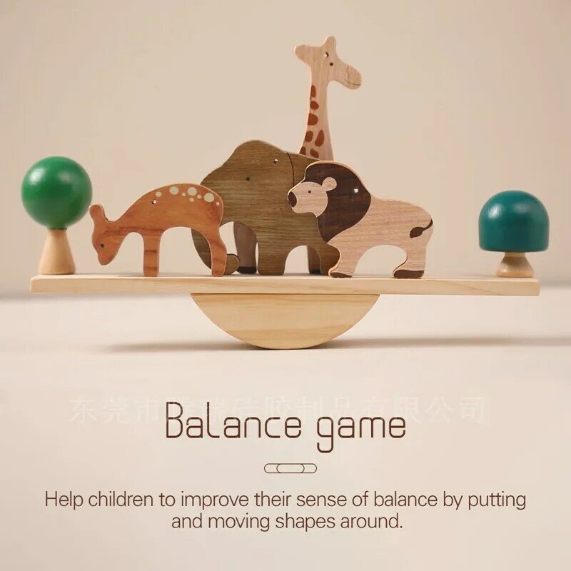 Holz Montessori Tier Balance Blöcke Spielzeug für Kinder Board Dinosaurier frühen pädagogischen Lernen Stapels piele Kinder Geschenk