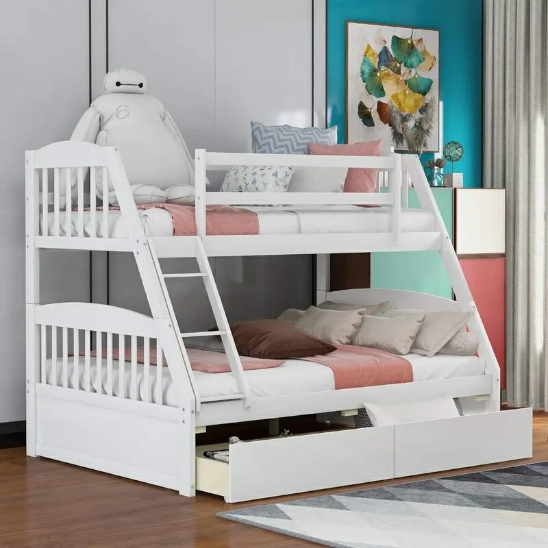 Marco de cama para niños, Convertible en 2 camas separadas, marco de cama para niños