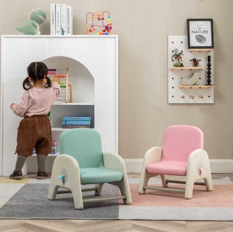 Nordic Modern Children's Sofa Chair Living Room Adjustable Lift Children Reading Graffiti Leather Seats Mini Balcony Bench