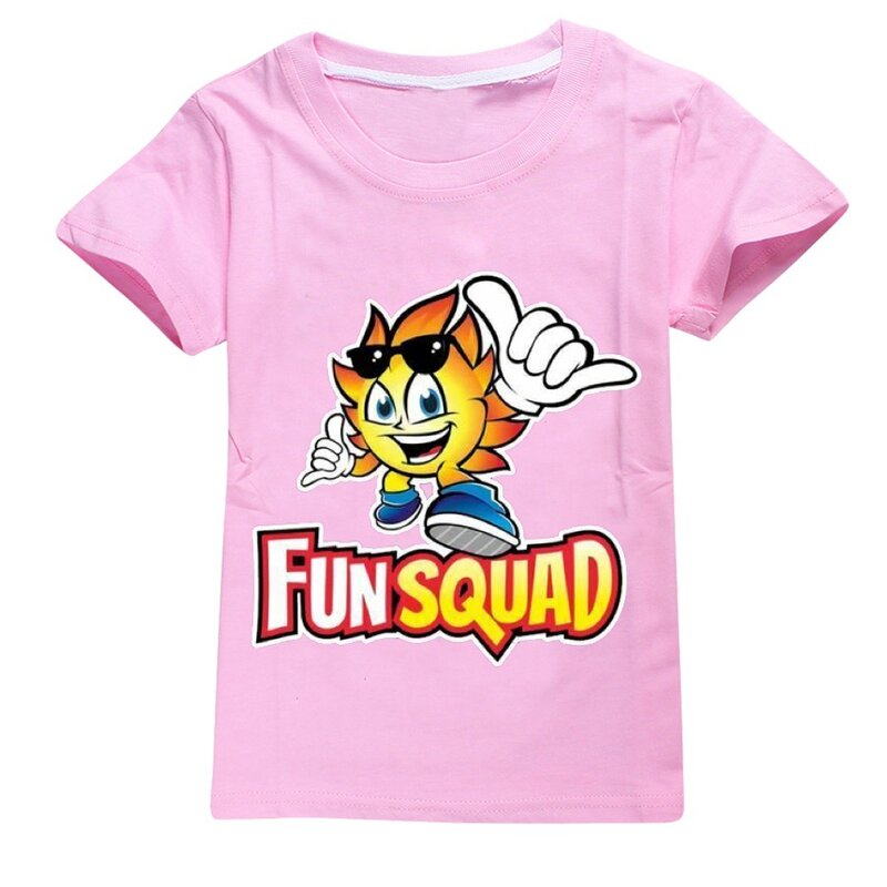 New Boys Summer Clothes Kids Cosplay Fun Squad Gaming T-shirt Pullover 100% Algodão Lazer Moda Crianças Meninos Meninas Tees Tops