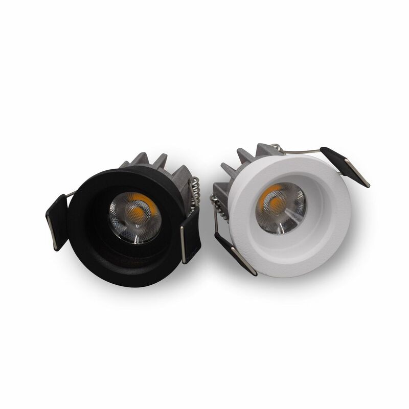 Mini Spot Lumineux LED Cob 3/5W, 110/220V, Taille de Coupe 30mm, Corps Rond Blanc, Pilote Inclus