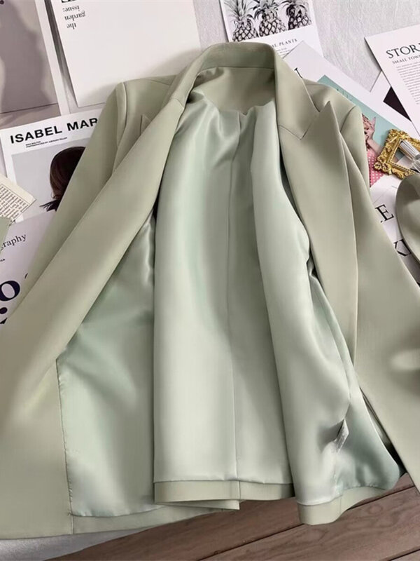 Damen Blazer Frühling Herbst Anzug Mantel beige Krawatte Jacke Slim Fit stilvolle Top Oberbekleidung Büro Dame Blazer für Damen bekleidung