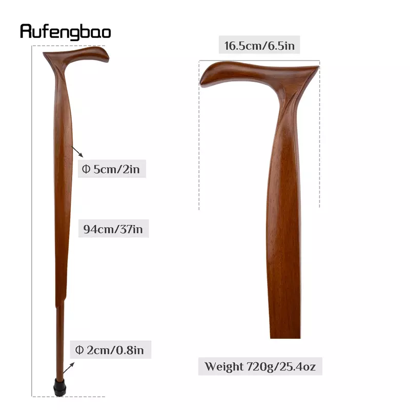 Brown Heritiera Wooden Fashion Walking Stick Decorative Vampire Cospaly Party Wood Walking Cane Halloween Mace Wand Crosier 94cm