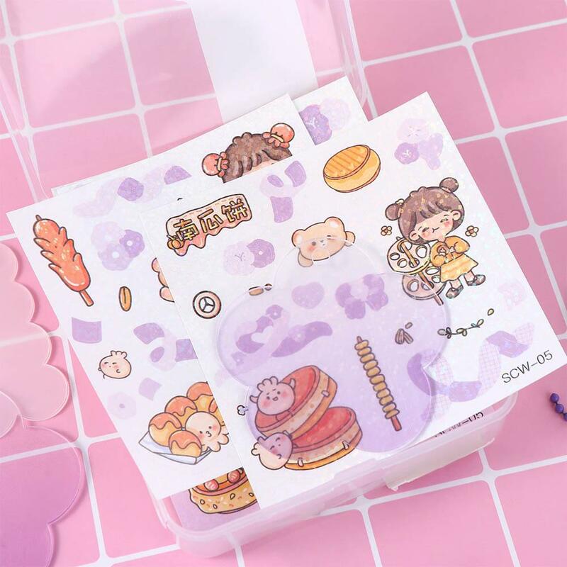 1Set Kawaii Handbook Stickers Soft Goo Card Cute DIY Stickers Cartoon Craft Toys Party Decor Birthday Gifts For Girls Children
