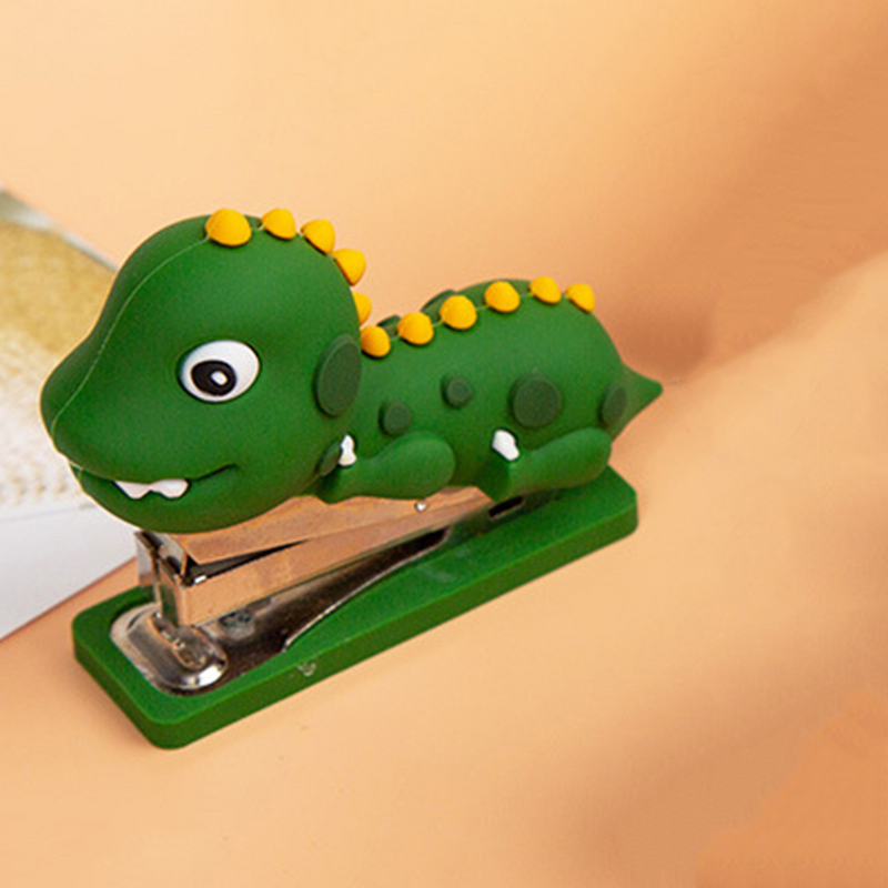 Степлер в виде динозавра, восхитительный степлер, многоразовый степлер, забавные канцелярские принадлежности, силиконовая статуя динозавра