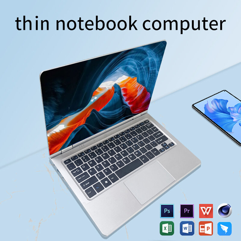 Laptop 2-In-1 2023 inci, Notebook portabel PC layar sentuh 6GB RAM 11.6 GB 128GB 256GB 1TB SSD Intel N4000